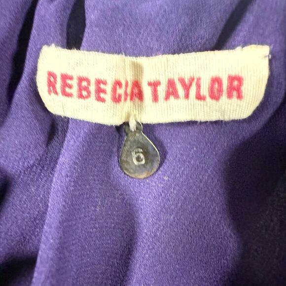 Rebecca Taylor Purple Sheer Floral Tank Top Women’s 6 Layered Flowy Blouse - Picture 6 of 8